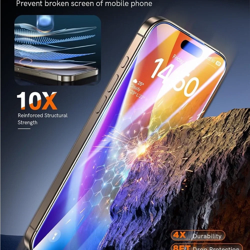 LK 3 Pack for iPhone 15 Pro Max Screen Protector, NEW & sealed